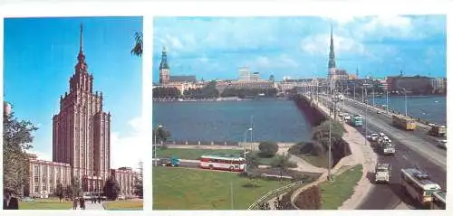 Latvia Riga October bridge non-standard 9 x 21 cm postcard