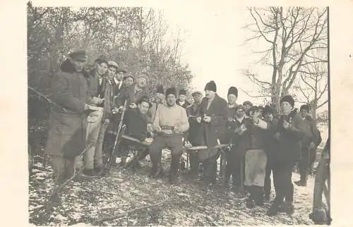A5763 Hunting hunters somewhere in Romania photographic postcard