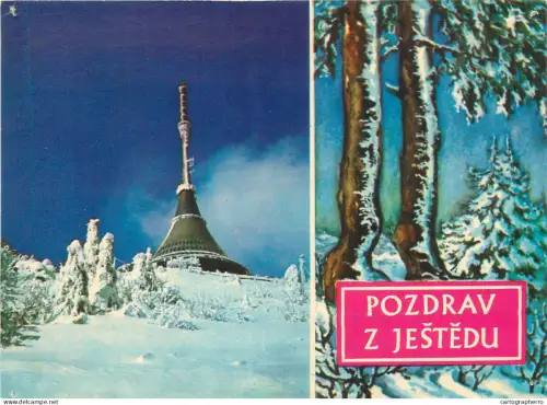 A5310 Czech Republic Jestedu local transmitter tower winter scenery