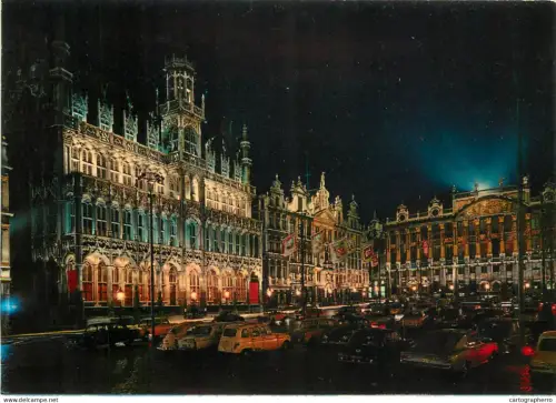 A5308 Belgium Bruxelles Grand Place & Maison du Roi vue de nuit