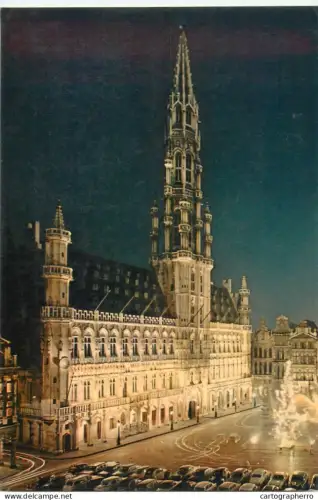 A5308 Belgium Bruxelles Grand Place Hotel de Ville vue de nuit