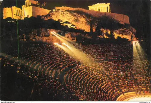 A5307 Greece Athens Odeon of Herod Atticus illuminated