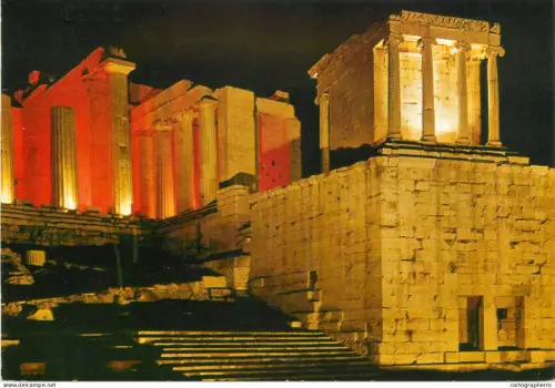A5307 Greece Athens Propylaea of the Acropolis night view