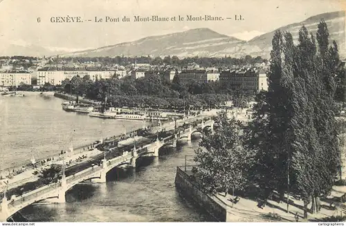 A5302 Switzerland Geneve Pont du Mont Blanc & Le Mont Blanc
