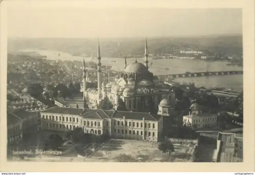 A5814 Istanbul mosque aerial view rppc