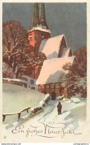 A5301 Holidays and celebrations New Year greetings winter scenery