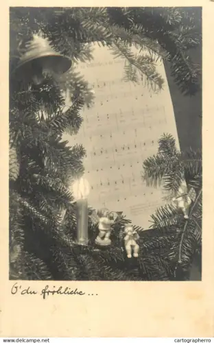 A5301 Holidays and celebrations greetings bell and lit candle ornaments