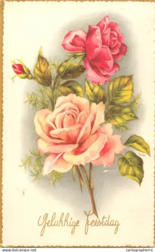 A5301 Holidays and celebrations Birthday greetings roses flower bouquet