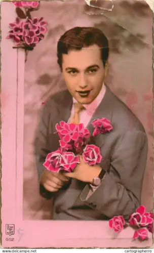 A5301 Holidays and celebrations greetings elegant gentleman fancy card