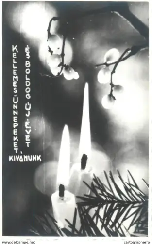 A5301 Holidays and celebrations greetings New Year lit candles ornament