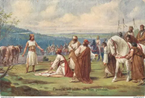 A5798 Medieval Bohemia Pohlednice PŘEMYSL OD PLUHU NA TRŮN POVOLÁN
