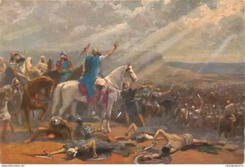 A5798 Joshua Commands the Sun Stand Still by Rob Leinweber Holy Scripture Postcard