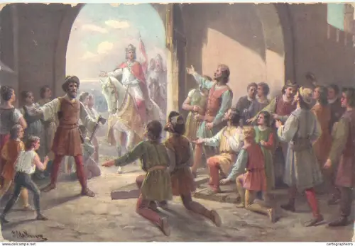 A5798 Czech history Josef Mathauser - Pražští měšťané otevírají brány Janu Lucemburskému