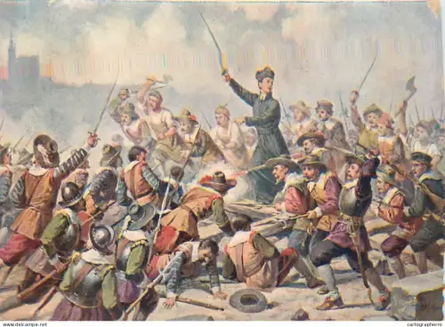 A5798 Czech history defending the stone bridge in Prague against the Swedes