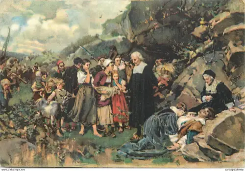 A5798 Stengel fine art postcard painting Zwischen Tod und Leben - KARL HOFF