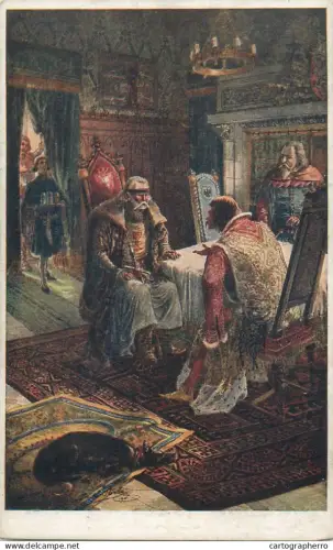 A5797 Polish artist Juliusz Kossak, illustrating a scene from Adam Mickiewicz's epic poem, Konrad Wallenrod