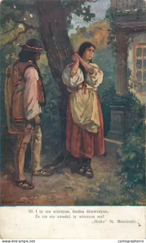 A5797 Polish national opera "Halka" by Stanisław Moniuszko Halka and nobleman Janusz opera tragic story