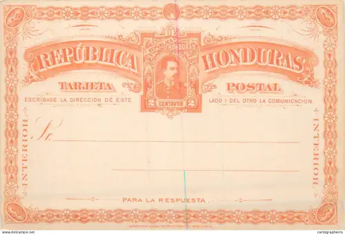 A5799 Honduras 1891, Postal Card 2c