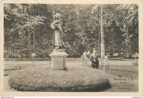 A5805 Gänseliesel (Goose Girl) statue in the Parc de l'Orangerie in Strasbourg, France.