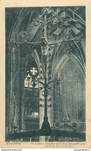 A5804 Nuernberg St. Lorenz Kruzifix uber dem Triumpfbogen