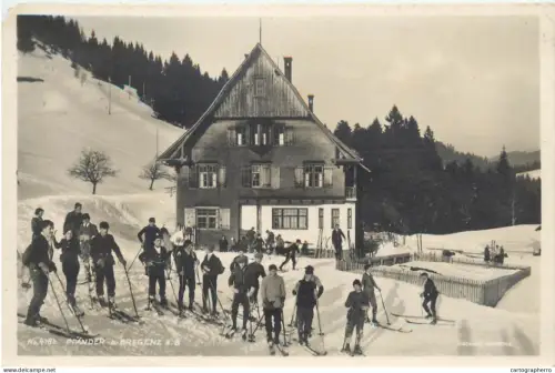 A5803 Pfänderdohle Hütte Bregenz ski area Austria Foto-AK