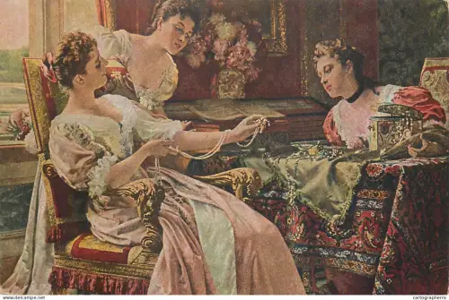 A5796 Polish artist Władysław Czachórski Ladies with Jewels