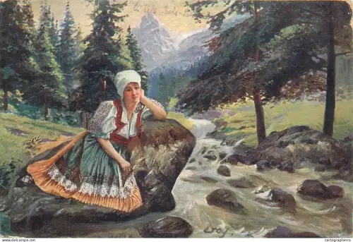 A5796 Ansichtskarte Kuenstlerkarte Kroy Da traeumten wir von Liebe und Glueck