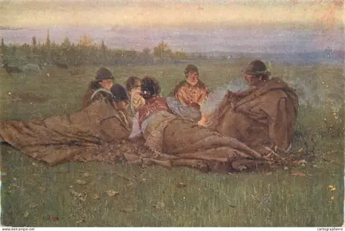 A5796 Czech artist Joža Úprka - Na pastve