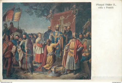 A5796 King Přemysl Otakar II. in Prussia in 1254 by the Czech artist Antonín Lhota.