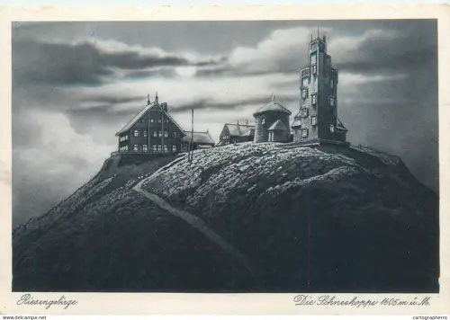 A5803 Peak of Mount Sněžka (Schneekoppe), the highest peak in the Czech Republic Giant Mountains (Krkonoše)