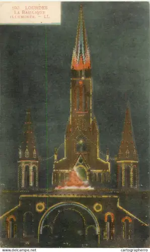 A5803 France Lourdes basilique illuminee