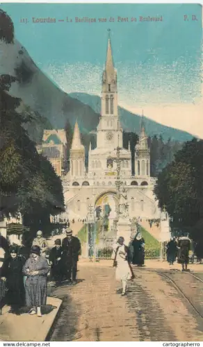 A5803 France Lourdes basilique vue du Pont du Boulevard