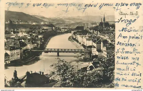 A5299 Austria Steyr Danube view and bridge