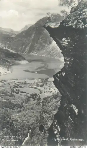A5802 Norge Norway Norvège Geiranger Flydalsjuvet RPPC