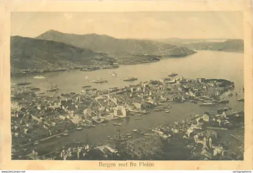A5802 Norge Norway Norvège Bergen seet fra Floien RPPC