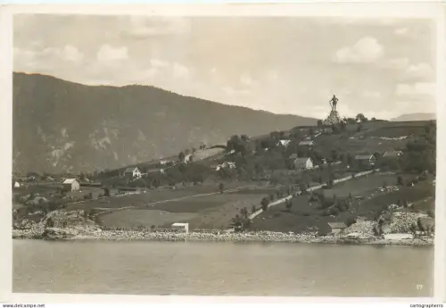 A5802 Norge Norway Norvège Vagnes med Frithjofstatuen RPPC