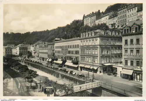 A5801 Karlsbad Karlovy Vary Grand Hotel Bruder Hanika und Goldener Lowe RPPC