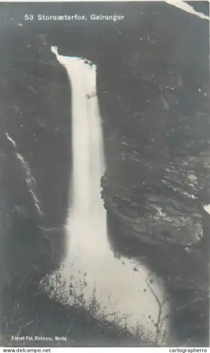 A5801 Norge Norway Norvège Geiranger waterfall RPPC