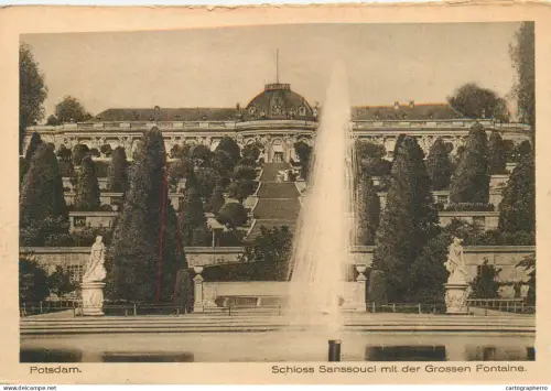 A5801 Potsdam Schloss Sanssouci mit der Grossen Fontaine