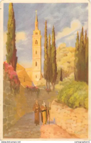 A5295 Israel Jerusalem Ain Karem Church of Mary's Visitation illustration