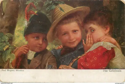 A5288 Fine art postcard Das Geheimnis Paul Wagner pinx