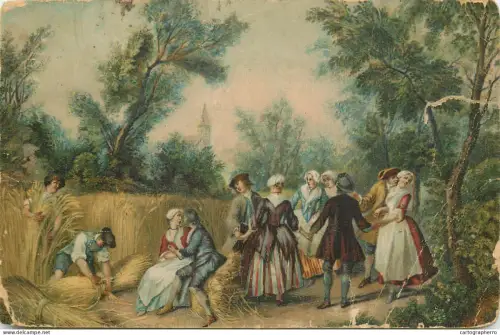 A5288 Fine art postcard Summer harvest Nicolas Lancret painting