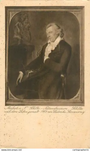 A5288 Fine art postcard Friedrich Schiller portrait by L. Simanowitz