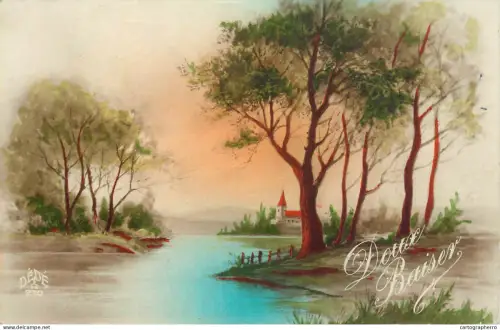 A5287 Picturesque natural landscape illustration Doux Baiser