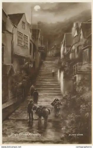 A5285 England Clovelly High Street picturesque scenery