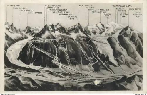 A5285 France Chamonix mountain map view