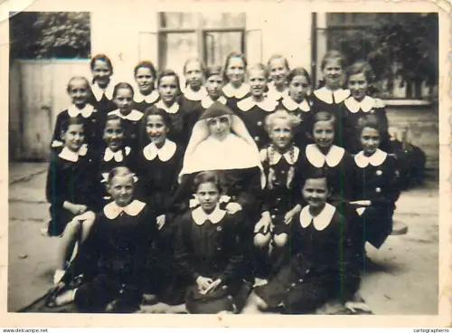 Anonymous persons souvenir girls school prom nun