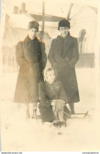 Anonymous persons winter souvenir photo place to identify Romania