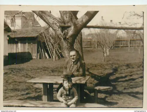 Anonymous persons souvenir photo Romania children & family group