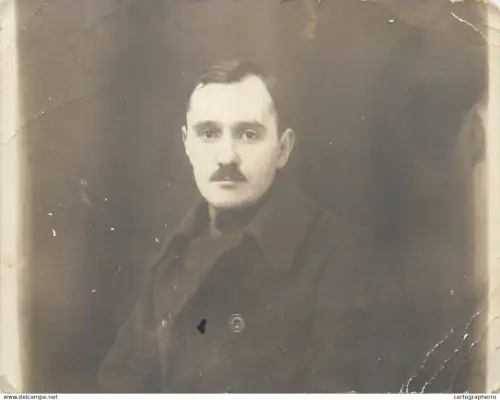 Anonymous persons man portrait (trimmed postcard)